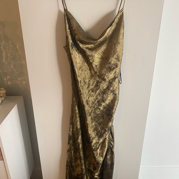Zara gold midi slip dress - Picture 1 of 2
